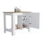 Tuhome Syrah Kitchen Island, 2 Side Bottle Shelf, Bottom Shelf, White/Macadamia IBM8986 - alternate 4